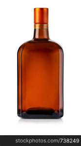 whiskey bottle isolated on white with clipping path