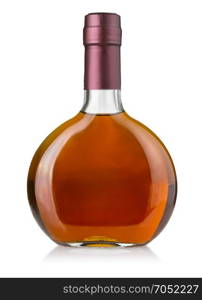 whiskey bottle on white isolated with clipping path