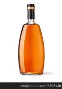 Whiskey glass bottle isolated on white background with clipping path