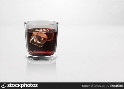 Whiskey glass scotch bourbon creative isolated on white background high resolution 3d Rendering.fit for your design element.
