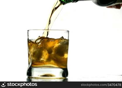 whisky splash alcohol drops isolated on white