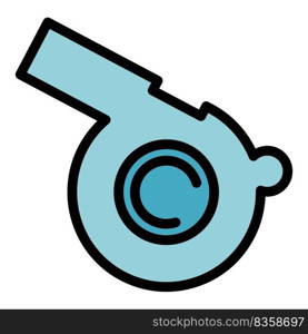 Whistle icon. Outline whistle vector icon color flat isolated. Whistle icon color outline vector