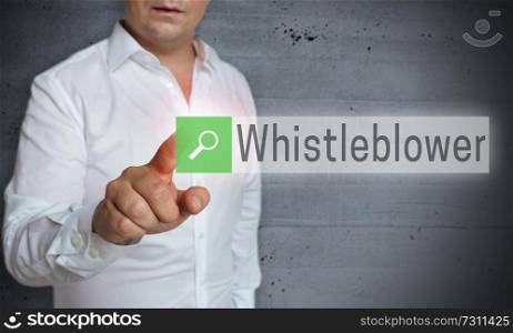 Whistleblower browser is operated by man concept.. Whistleblower browser is operated by man concept
