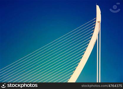 White Abstract Bridge Structure On Sky