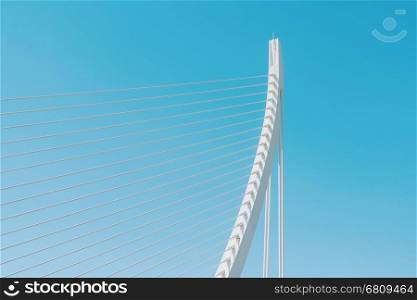 White Abstract Bridge Structure On Sky