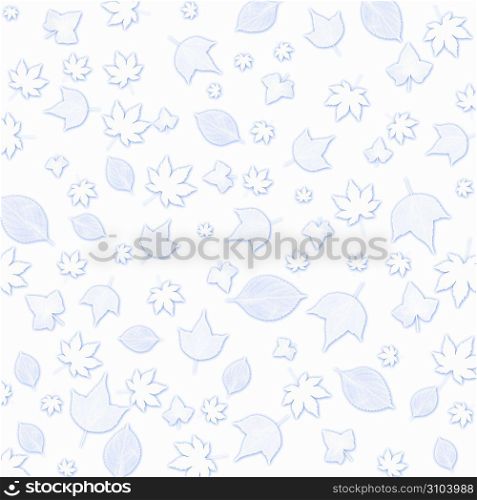 White abstract design with leaves