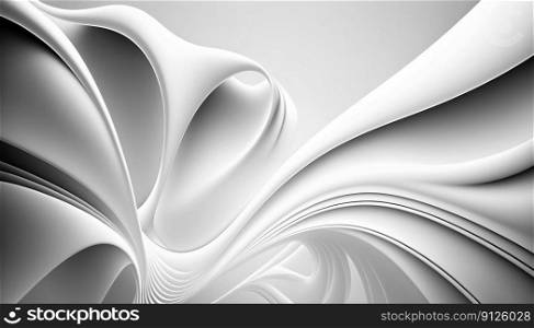 White abstract liquid wavy background. 3d render. White abstract liquid wavy background