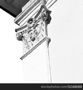 white abstract old column in the country of morocco and marble brick