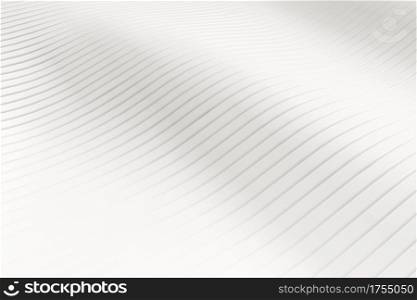White abstract slice wave pattern background. Wallpaper and backdrop concept. 3D illustration rendering graphic design