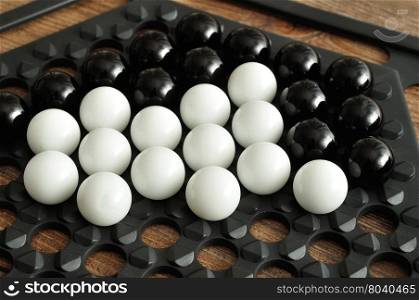 White and black balls