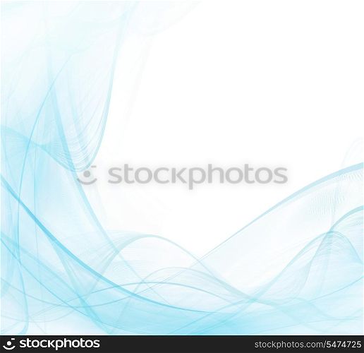 White and blue abstract modern background with waving lines