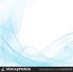 White and blue abstract modern background with waving lines