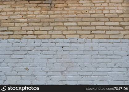 White and brown brick wall texture old
