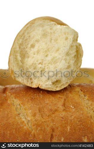 white and dark loaf of bread