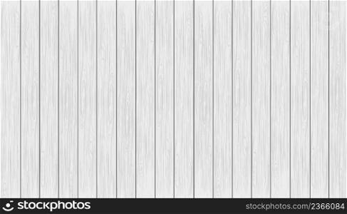 White and Grey wood panel texture for backgrounds. Backdrop banner White washed wooden boards, illustration Table top view, Rustic grayscale plank wallpaper.