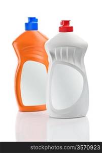 white and orange bottle isolated