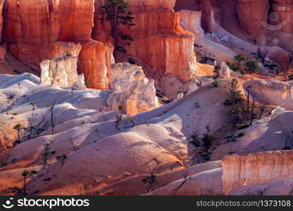 White and Orange Hoodoos