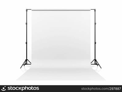 White backdrop isolated on white background, 3D Rendering