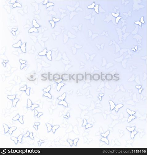 White background with butterflies