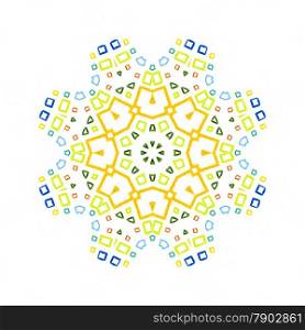 White background with color concentric pattern shape