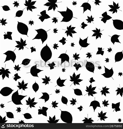 White background with leaves