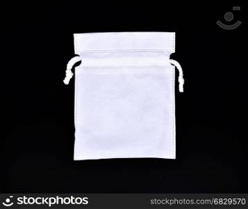 White Bags White Rope Fabric on Black Background