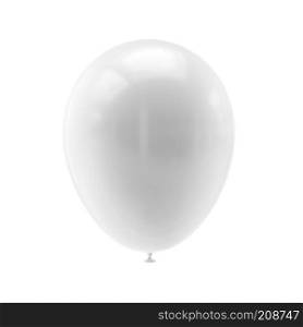 White balloon isolated on white background. 3d illustration. Balloon