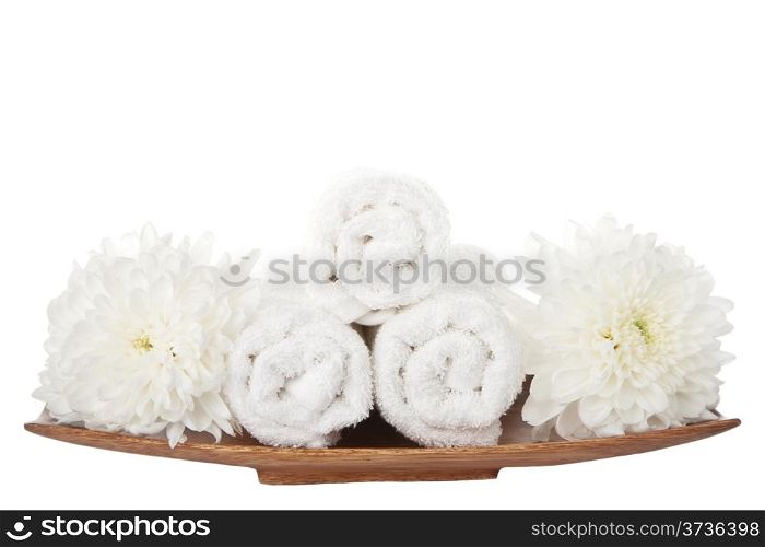 white bath and spa set isolated