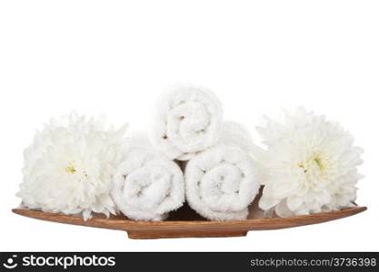 white bath and spa set isolated