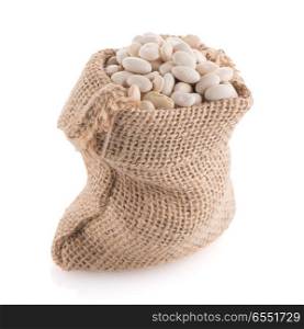 White beans bag isolated on white background.