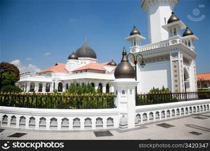 White beauty arabic mosque under the sunlight. Penang collection.
