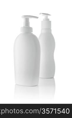 white blank bottles isolated