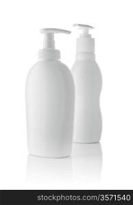 white blank bottles isolated