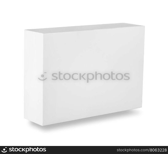White blank box isolated on white background. White blank box