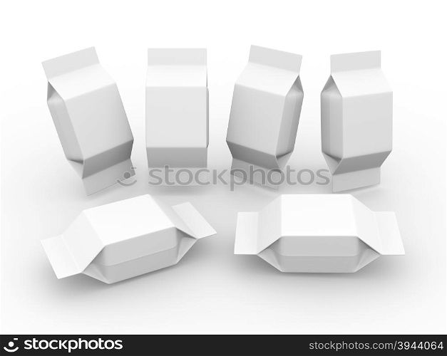 white blank package for square shape product with clipping path, packaging or wrapper for Chocolate ,cookies, biscuit, milk bar, wafers, crackers, snacks or any kind of food