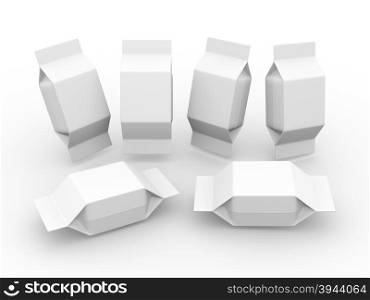white blank package for square shape product with clipping path, packaging or wrapper for Chocolate ,cookies, biscuit, milk bar, wafers, crackers, snacks or any kind of food