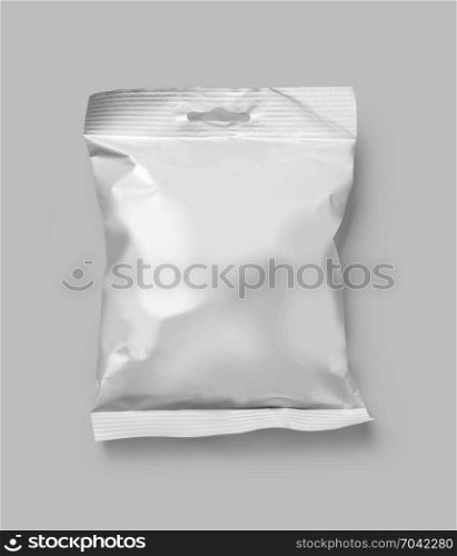 white blank package on gray background with clipping path
