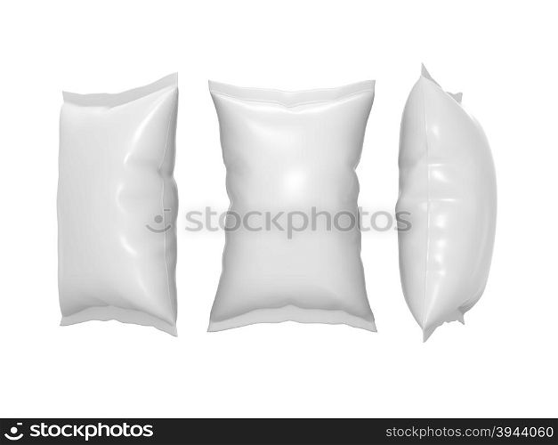 White blank plastic pouch use for your product like snack package with clipping path