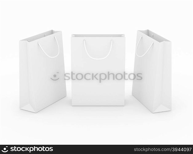 White blank shopping bag with clipping path, ready for your texture , design or brand on it