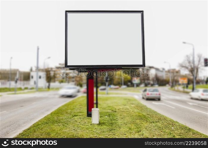 white blank space advertisement road intersection