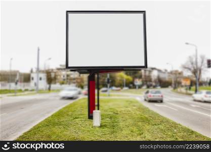 white blank space advertisement road intersection