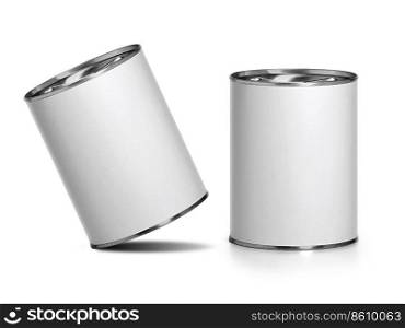 White Blank Tincan Metal Tin Can, Can≠d Food. Ready For Your Design