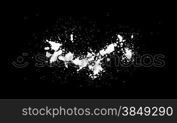 White blots, blobs and stains over black. Alpha channel is included