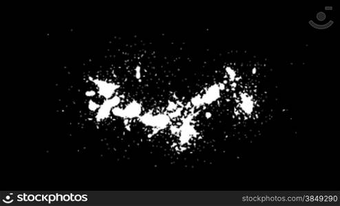 White blots, blobs and stains over black. Alpha channel is included