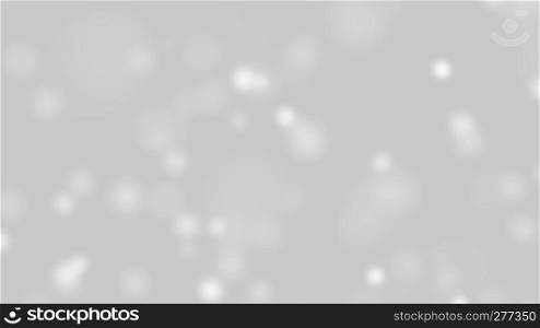 White bokeh particle effect. Digital computer data dots on grey background. Abstract graphic design illustration