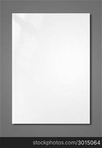 White booklet cover isolated on dark grey background, mockup template. White Booklet cover template