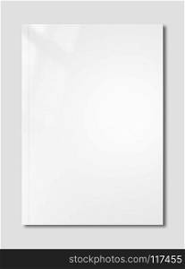 White booklet cover isolated on grey background, mockup template. White Booklet cover template