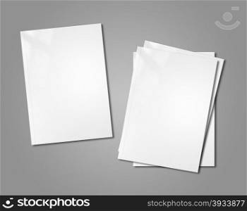 white booklet covers isolated on background - mockup template. white booklets mockup