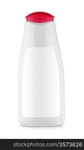 white bottle with red cover isolated