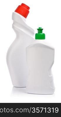 white bottles with green and red lid